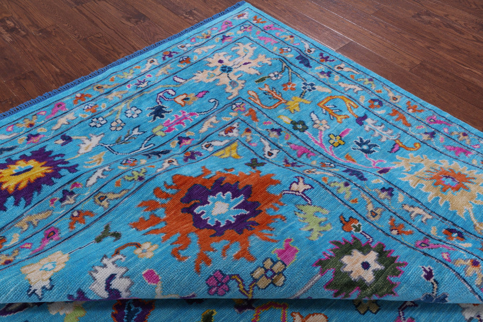 12' Square Turkish Oushak Hand Knotted Wool Rug - Q14951