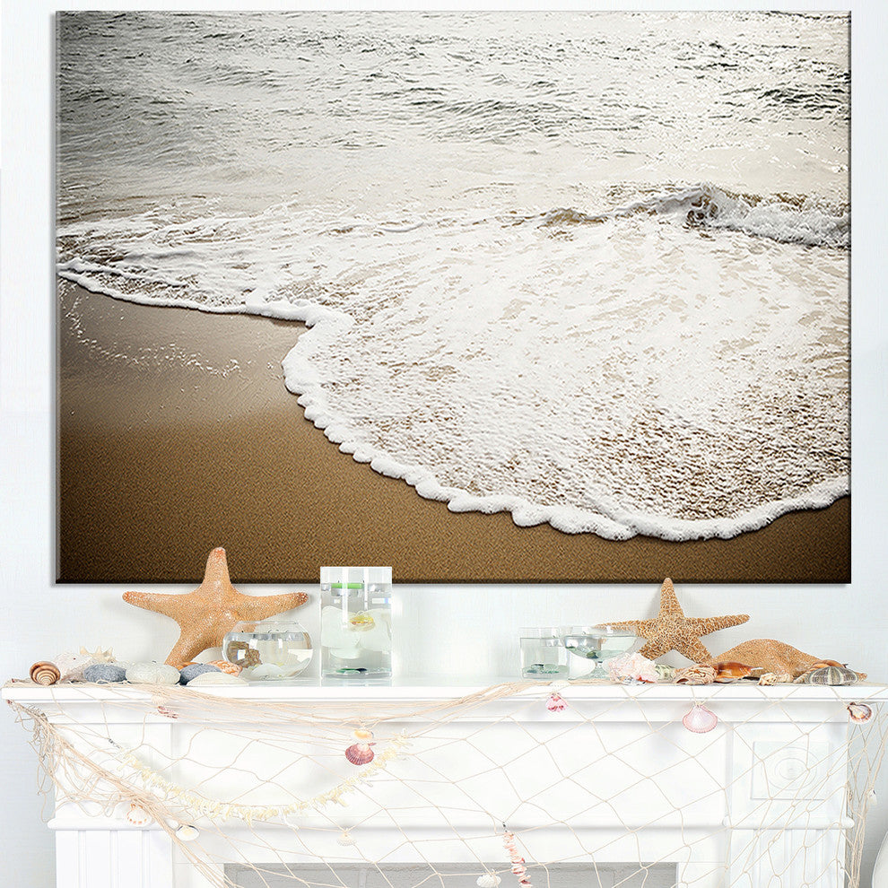 "Close-up Waves in Mediterranean Sea" Seascape Wall Art", 1 Panel, 60"x28"