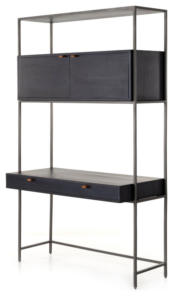Trey Modular Wall Desk-Black Wash Poplar