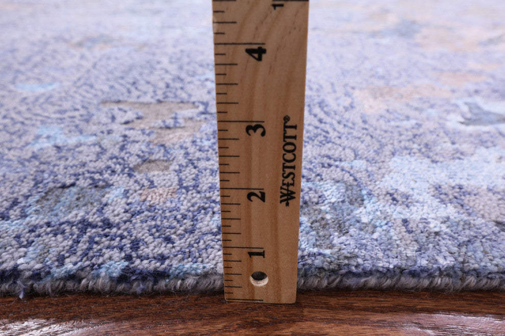 Modern Handmade Wool and Silk Rug 9' 0" X 12' 4" Q7240