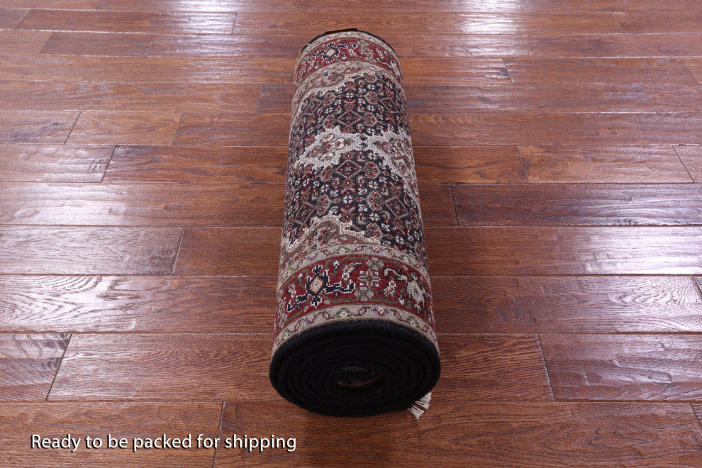 2' 6" X 12' 0" Persian Tabriz Hand-Knotted Wool & Silk Runner Rug - Q13030