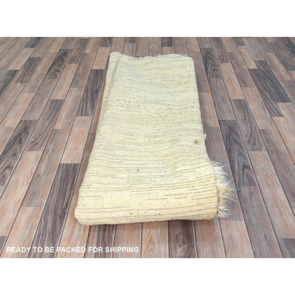 Ivory Ben Ourain Moroccan Berber Organic Wool Hand Knotted Round Rug 9'10"x10'