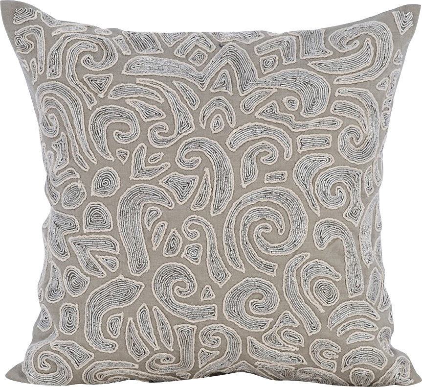 Gray Decorative Pillow Covers 22"x22" Cotton, Taupe Carnival
