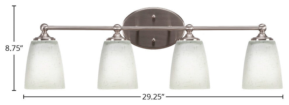 Capri 4-Light Bath Bar, Brushed Nickel/Square White Muslin