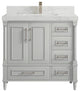 Aberdeen 36 Center Sink Bath Vanity in Coventry Gray 2" Calacatta Nuvo