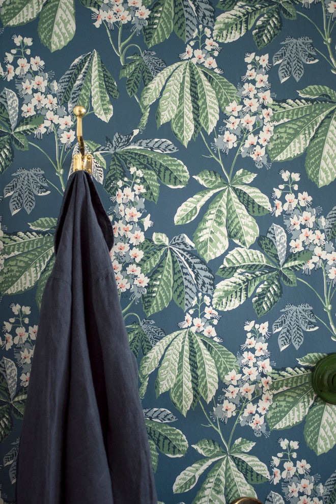 Chestnut Blossom Slate Floral Wallpaper Bolt