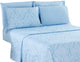 6 Piece: Luxury Paisley Printed Bed Sheet set, Twin 4 Piece, Blue, Full