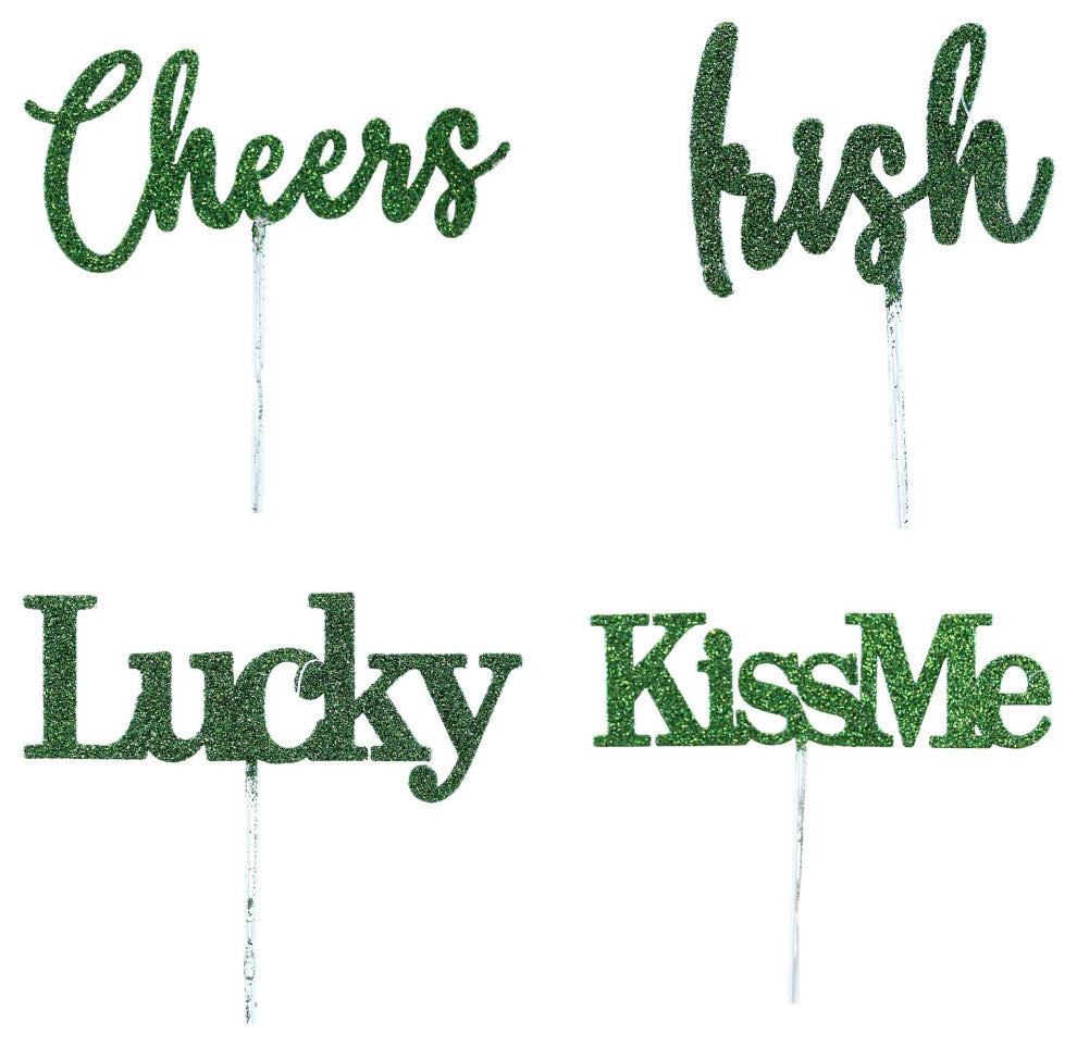 Saint Patricks Irish Cutout Picks Metal Plant Stick Lucky 70089E