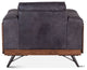 Chiavari Mid Century Antique Ebony Leather Arm Chair