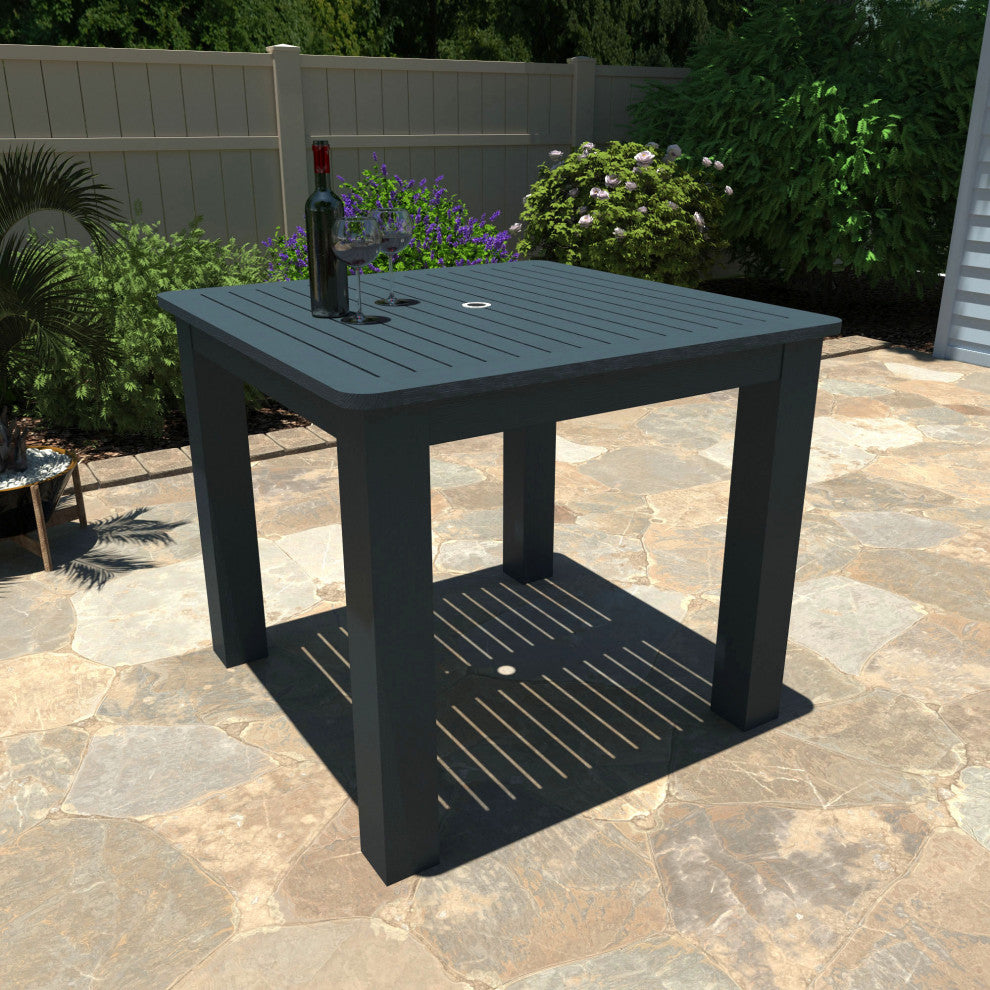 Square 42x42 Counter Dining Table, Weathered Acorn, Federal Blue