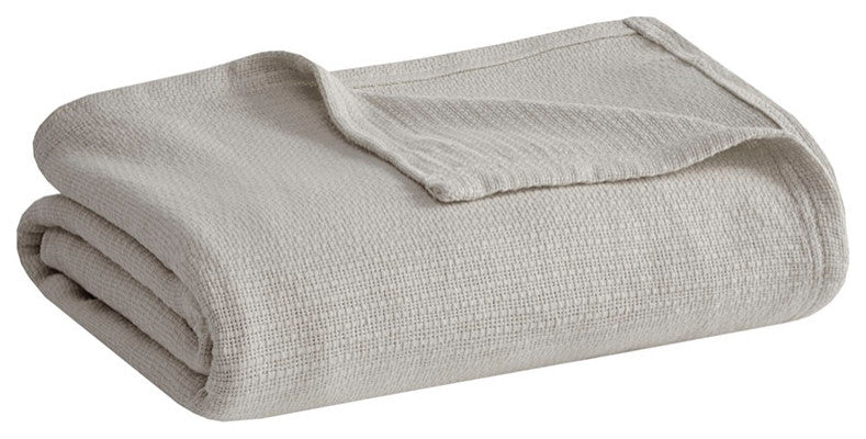 Madison Park Freshspun Basketweave All-Season Bedding Blanket, Grey