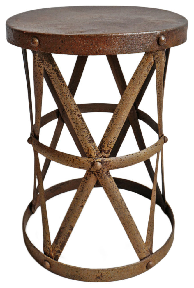 Industrial Iron Strap Side Table