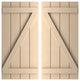 Rustic 4 Board Joined B-N-B Faux Wood Shutters, Smooth, 22x58"