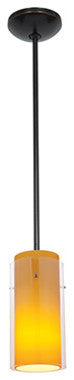 Access Lighting 28033-3R/CLAM Glass n Glass Cylinder 1 Light LED - Oil Rubbed