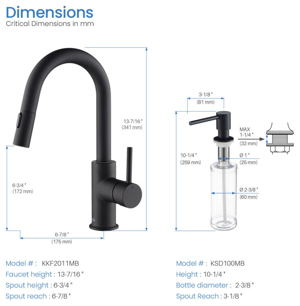 Luxe Single Handle Pull Down Kitchen & Bar Faucet, Matte Black
