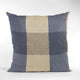 Plutus Blue Squares Plaid Luxury Throw Pillow, 20"x26"