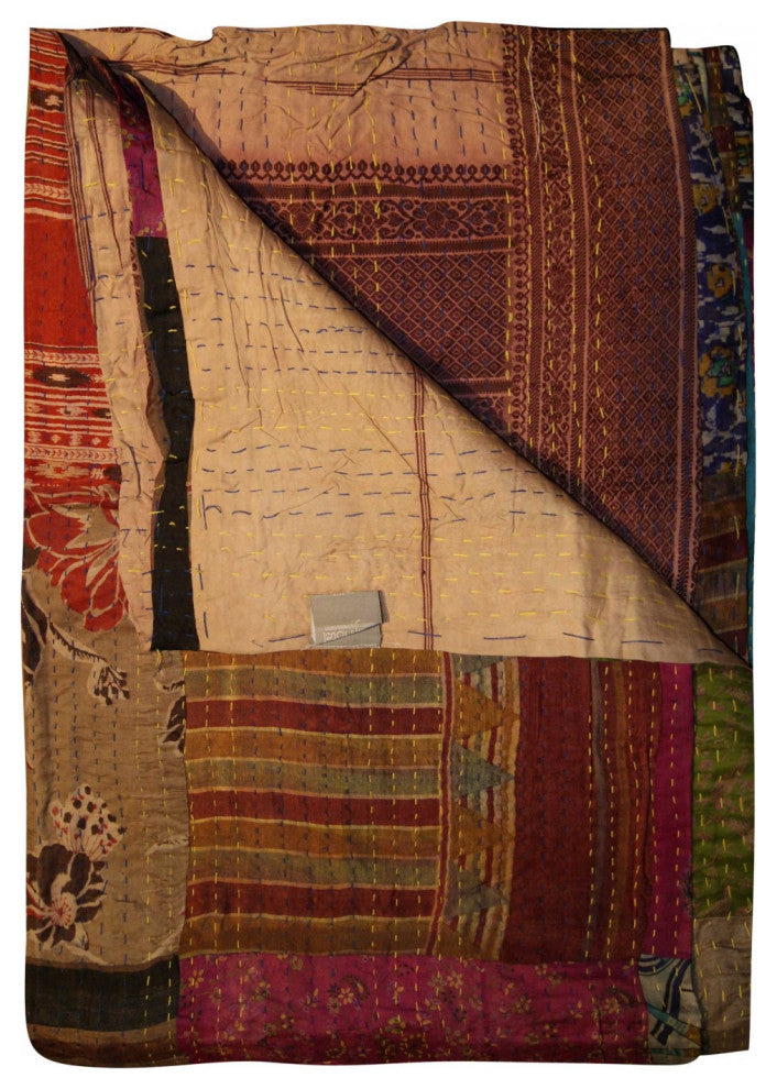 HomeRoots 50" x 70" Silk Multicolor Throws