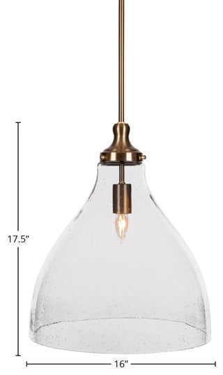 Juno 1-Light Pendant, New Age Brass/Clear Bubble