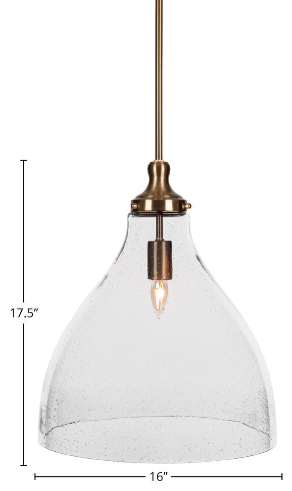 Juno 1-Light Pendant, New Age Brass/Clear Bubble