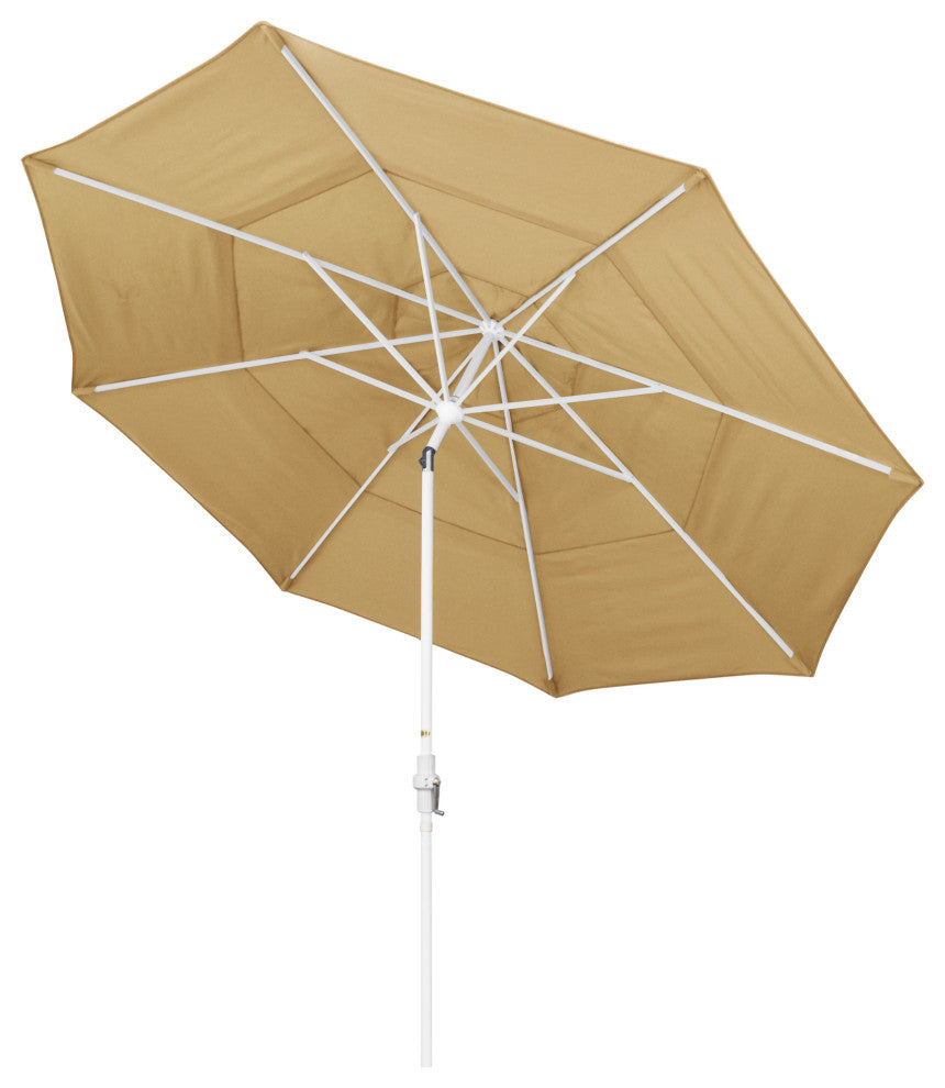 11' Aluminum Umbrella Collar Tilt Matted White, Wheat