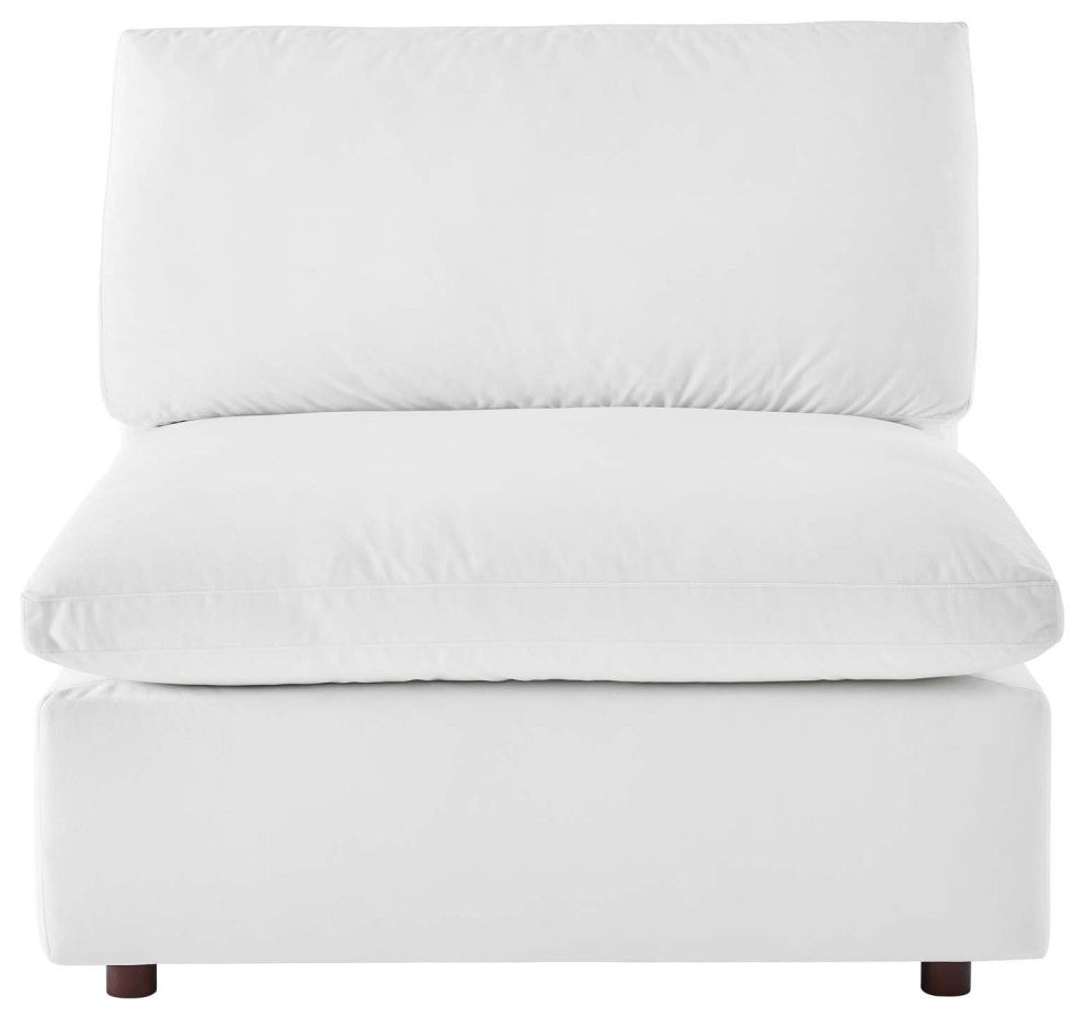 Sofa Middle Chair, Velvet, White, Modern, Living Lounge Hotel Lobby Hospitality