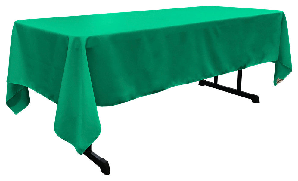 LA Linen Rectangular  Polyester Poplin Tablecloth, Jade, 60"x120"