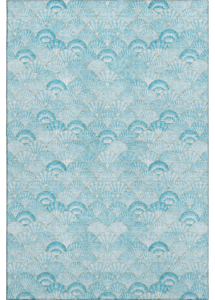 Addison Premium Washable Mayfield AMF181 Teal 5' x 7'6" Rug