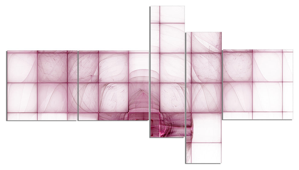 Purple Bat on Rader Screen, Abstract Canvas Art Print, 60"x32", 5 panels