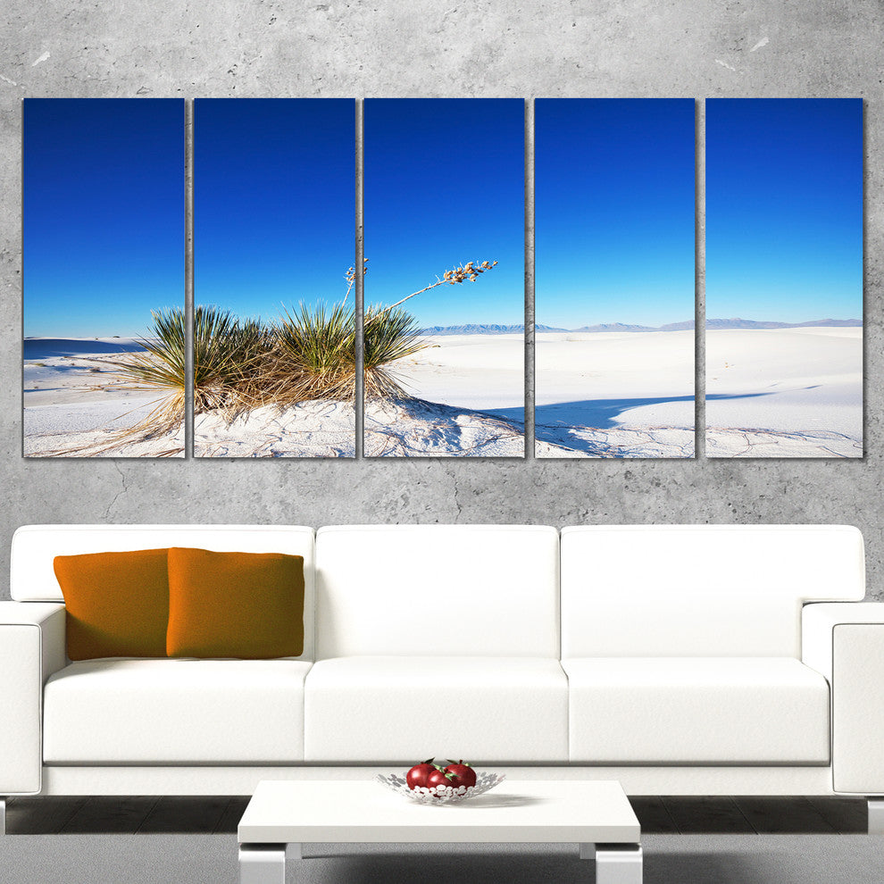 White Sands Park in Usa, Landscape Canvas Art Print, 60"x28", 5 Panels