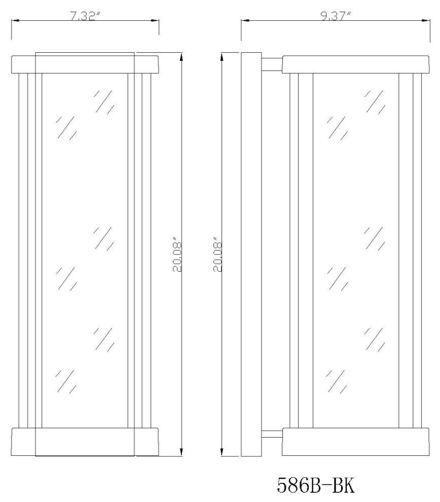 Z-Lite 586B Glenwood 20" Tall Outdoor Wall Sconce - Black