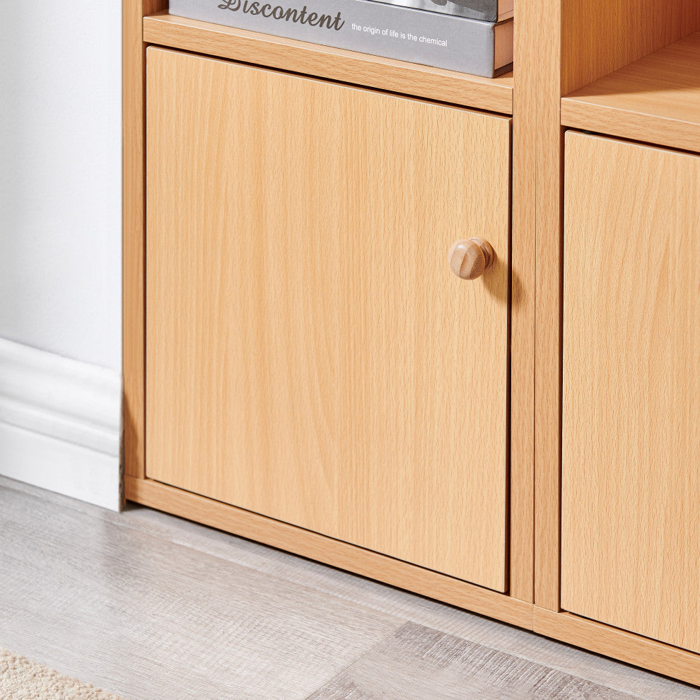 Marcel Cubes Modular Storage Organizer Cubby Cabinet Shelf, Set of 3, Beech