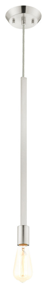 Livex Lighting Prague 1 Light Brushed Nickel Single Pendant