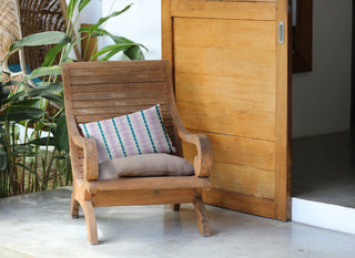 Watercolor Stripe Decorative Throw Pillow, Purple-Blue, 14"x20"