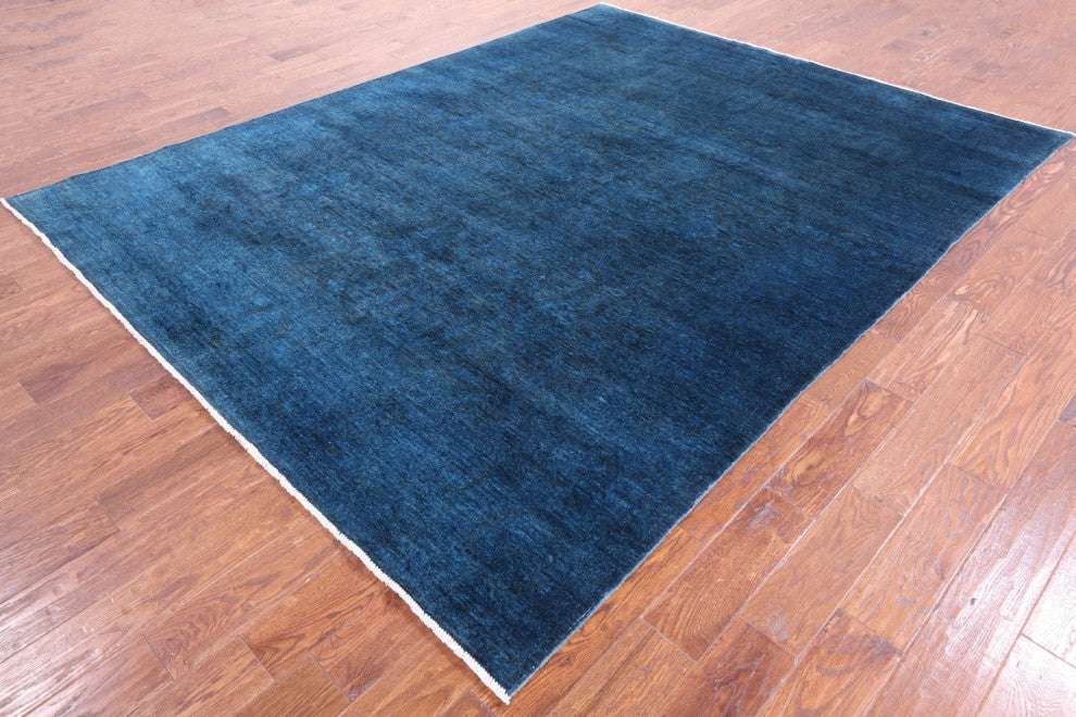7' 9" X 9' 9" Full Pile Overdyed Hand Knotted Wool Rug - Q12856