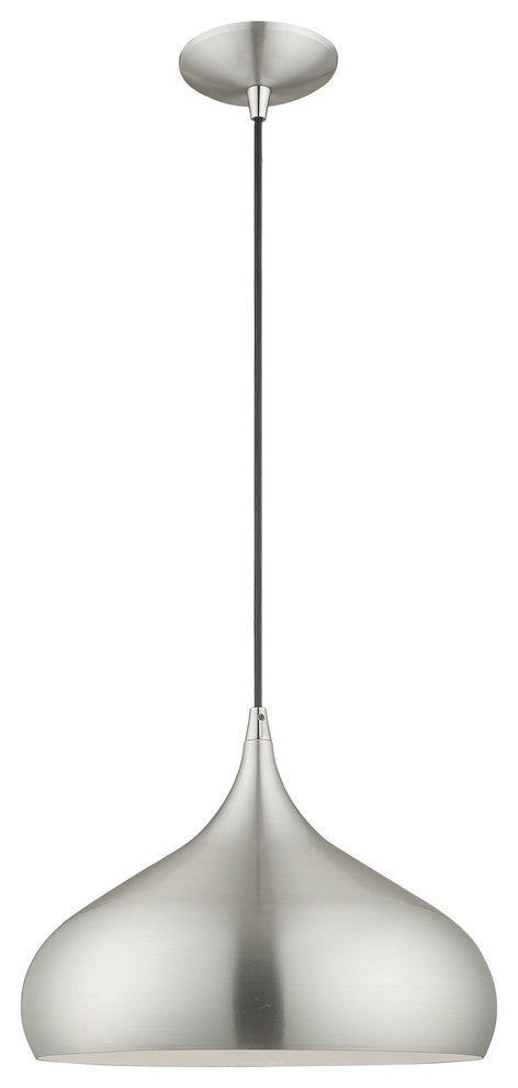 Livex Lighting Brushed Aluminum 1-Light Mini Pendant
