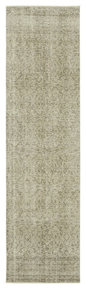 Rug N Carpet - Handmade Oriental 2' 8" x 10' 0" Over-dyed Hallway Runner Rug