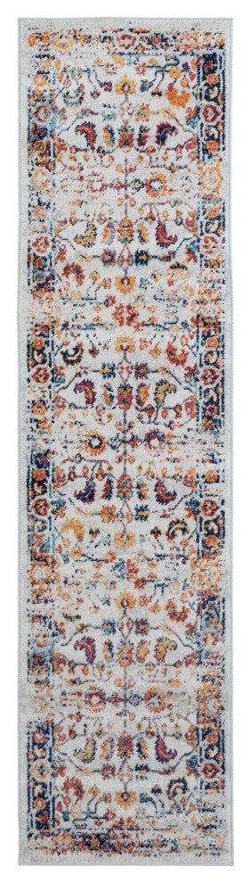 Alessana Cochise Bordered Area Rug, Orange, 2'6"x10'3"