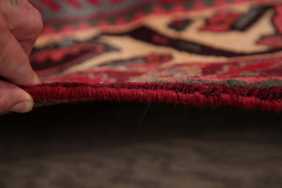 Consigned, Handmade Persian Traditional Oriental 10 ft Vintage Rug, Red, 5'x10'