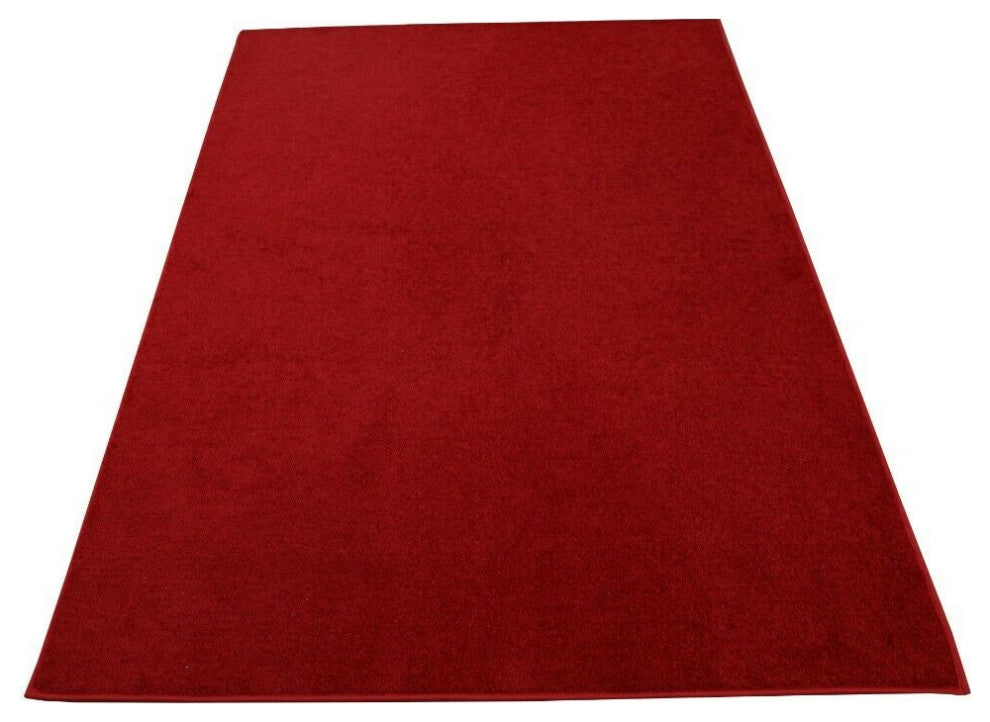 Furnish My Place Red 4' x 20' Solid Color Rug Runner Made In Usa