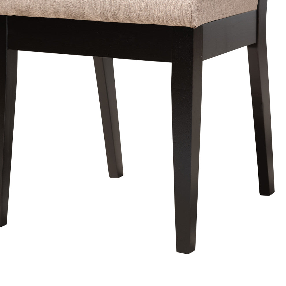 Rut Beige Fabric 5-Piece Dining Set