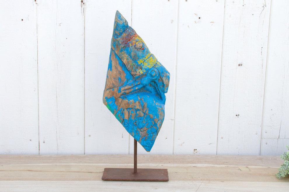 Antique Jodhpur Blue Horse Bust