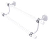Pacific Grove 30" Double Towel Bar with Dotted Accents, Matte White