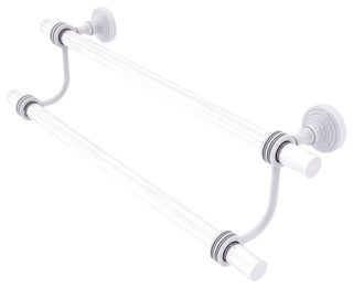Pacific Grove 30" Double Towel Bar with Dotted Accents, Matte White