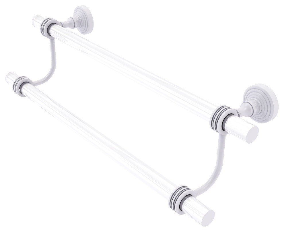 Pacific Grove 30" Double Towel Bar with Dotted Accents, Matte White