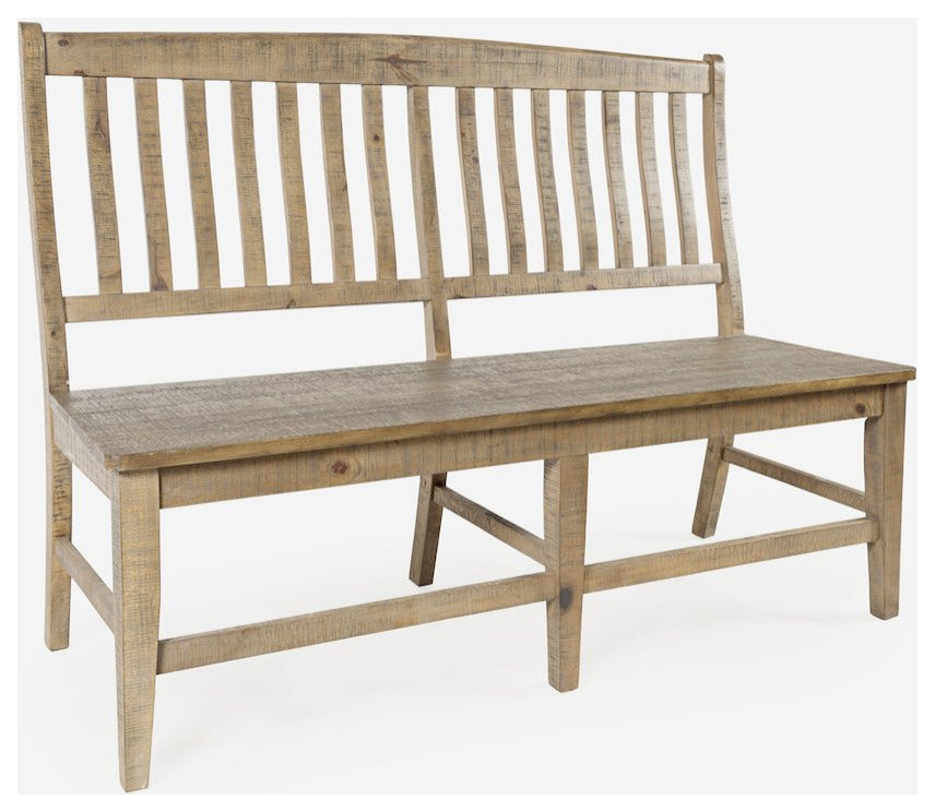 Carlyle Crossing Modern Rustic Solid Wood Slatback Dining Bench