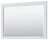 48" Double Vanity in White, White Marble Countertop, UM Oval Sinks, 46" Mirror