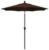 7.5' Bronze Push-Button Tilt Crank Aluminum Umbrella, Mocha Pacifica