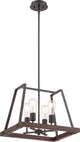 Nuvo Outrigger 4-Light Incandescent Mahogany Bronze Nutmeg Wood Pendants