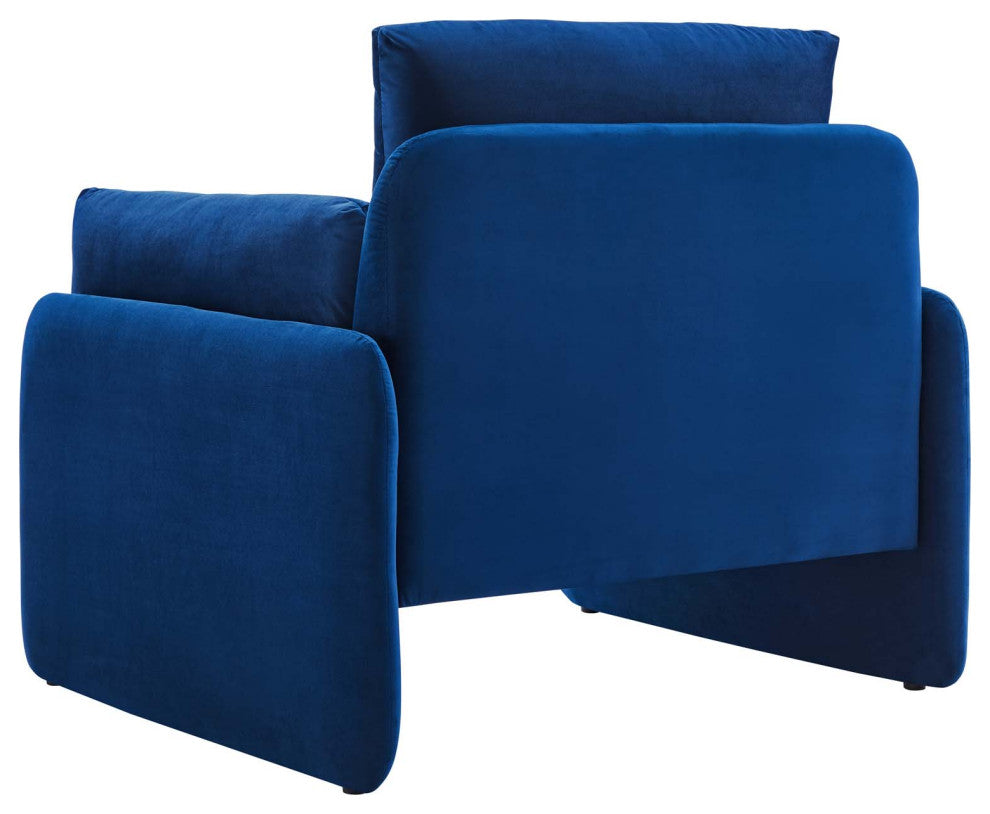 Armchair Accent Chair, Velvet, Blue Navy, Modern, Living Lounge Hospitality