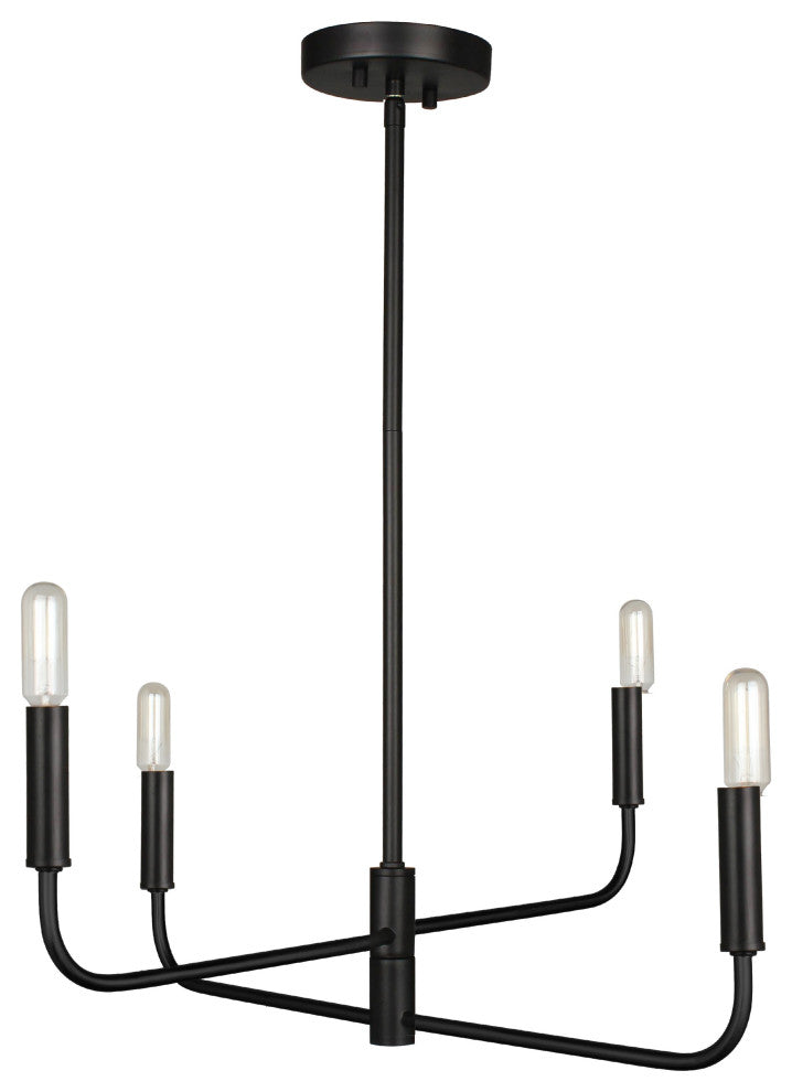 Catalina Chandelier, 4-Light, Matte Black